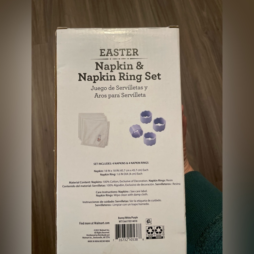 Celebrate Easter Napkins and Ring Set 8 pieces - NWT - Picture 3 of 4